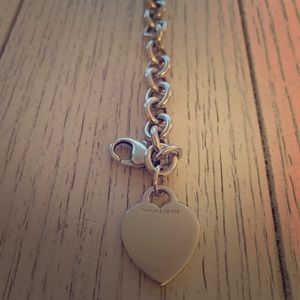 Tiffany and Co. Heart Charm Sterling .925 Bracelet
